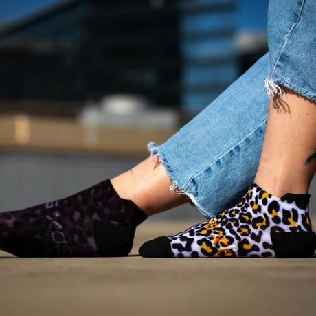 NOGAVICE SOX LEOPARD BLACK